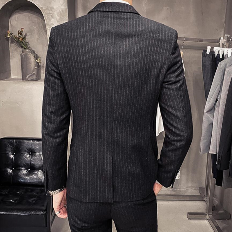 Men's Suits Blazers 6XL 7XL JacketsVestPants Male Korean Blazers Slim Check British Business Suit Men Three Piece Wedding Bridegroom Man Dress 22
