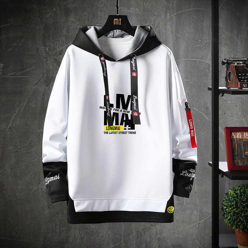 Men's Hoodies Sweatshirts Harajuku Sweatshirts Men Japanese Style Hip Hop Casual Streetwear Letter Printed Pullover Male Dropped Shoulder Hoodies