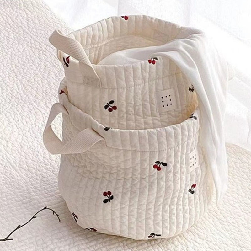 Diaper Bags Baby Cute Bear Embroidery Fashion Cart Storage Cotton Mommy 220826