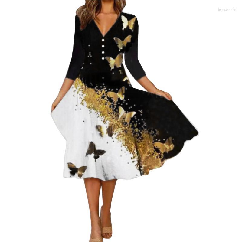 Casual Dresses Butterfly Printed Long-sleeved Dress Vintage Women Fashion V Neck Elegant Lady Party VestidosCasual, Black
Casual Dresses Butterfly Printed Long-sleeved Dress Vintage Women Fashion V Neck Elegant Lady Party VestidosCasual, Black