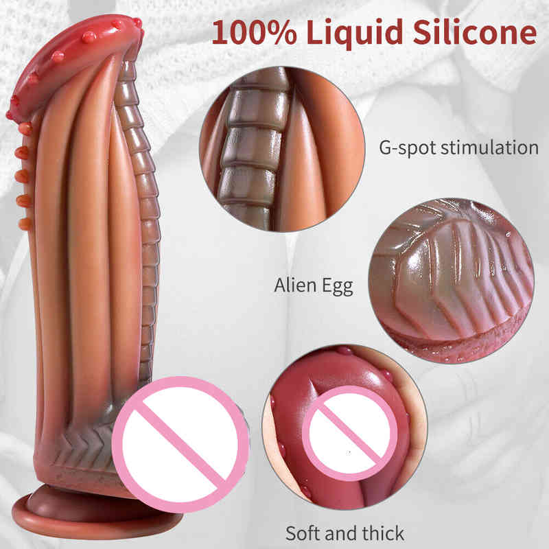 Massager Vibrator Penis Huge Dildo Realistic Flesh Big Giant Monster Cock Toy Anal Plug G-