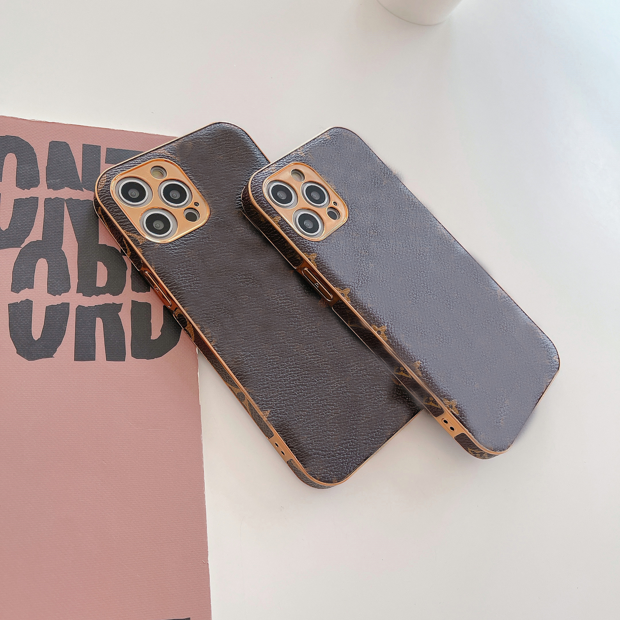 PU Leather Cell Phone Cases Designer Luxury phone case For iPhone 13 12 11 Pro X XR XS Max 8 7 6 Plus, Big logo
PU Leather Cell Phone Cases Designer Luxury phone case For iPhone 13 12 11 Pro X XR XS Max 8 7 6 Plus, Big logo