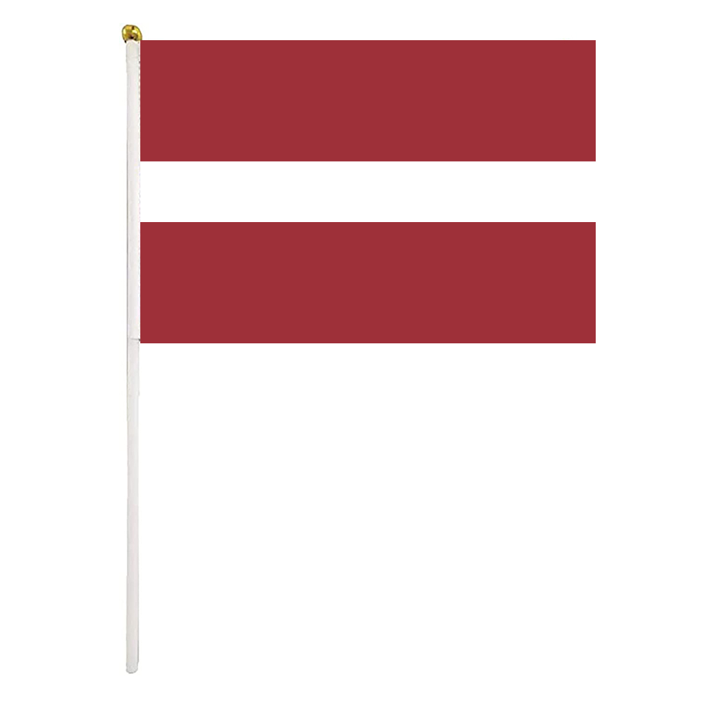 Latvia Hand Waving Flags 14x21 cm Polyester Country Banner With Plastic Flagpoles For Parades Sports Events Festival Celebrations
Latvia Hand Waving Flags 14x21 cm Polyester Country Banner With Plastic Flagpoles For Parades Sports Events Festival Celebrations