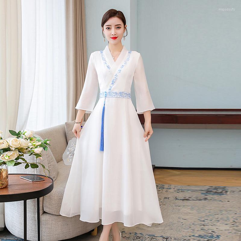 Casual Dresses Elegant Summer Loose And Comfortable Vestido De Festa Women Clothing Chinese Dress Qipao Cheongsam Style Fashion, White
Casual Dresses Elegant Summer Loose And Comfortable Vestido De Festa Women Clothing Chinese Dress Qipao Cheongsam Style Fashion, White