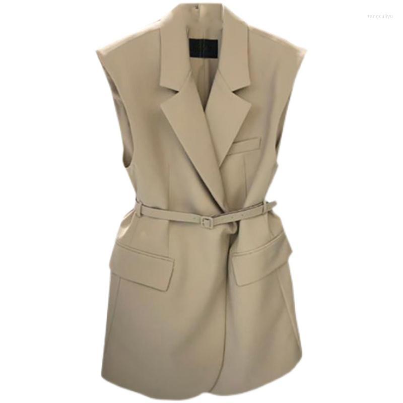 Women' Vests Women' 2022 Autumn Blazers Elegant Notched Collar Sleeveless Woman Blazer Vest Fashion Belt Slim Waist Jacket, Beige
Women' Vests Women' 2022 Autumn Blazers Elegant Notched Collar Sleeveless Woman Blazer Vest Fashion Belt Slim Waist Jacket, Beige