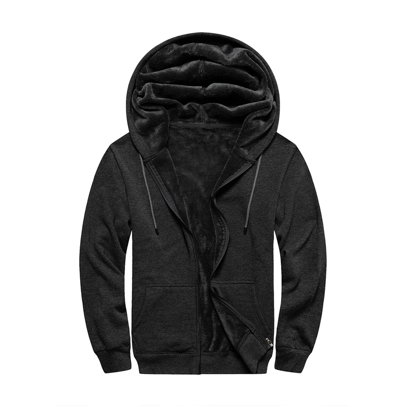 Men's Hoodies Sweatshirts Winter Thick Warm Fleece Zipper Coat Sportwear Male Streetwear 4XL 5XL 220826