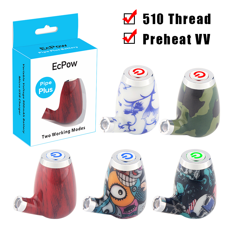 ECPOW 510 Thread Vape Battery Kit E Pipe Plus Preheat 900mah Variable Voltage Smoking Vapes For Thick Oil Cartridges with 2 Auto & Manual Working Modes
ECPOW 510 Thread Vape Battery Kit E Pipe Plus Preheat 900mah Variable Voltage Smoking Vapes For Thick Oil Cartridges with 2 Auto & Manual Working Modes