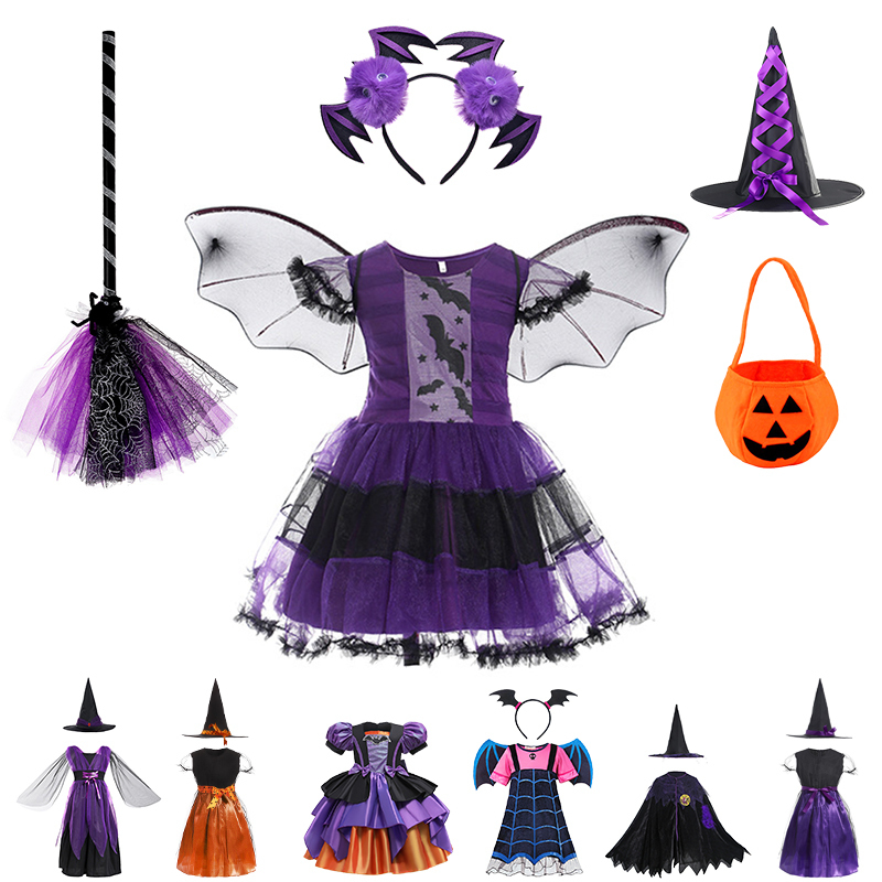 Special Occasions Halloween Children Girls Witch Party Dress Candy Bag Leggings Hat Broom Clothing Sets Cosplay Kids Carnival Costume 220826, Accessories a
Special Occasions Halloween Children Girls Witch Party Dress Candy Bag Leggings Hat Broom Clothing Sets Cosplay Kids Carnival Costume 220826, Accessories a