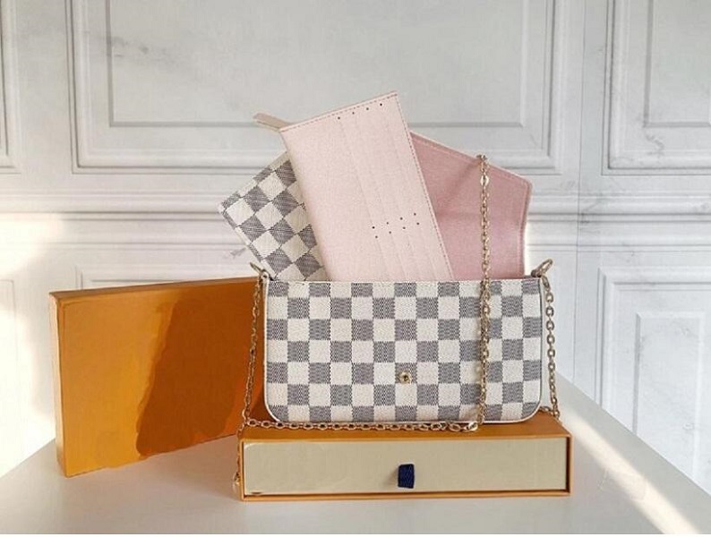 Designers POCHETTE 3 pcs/set Wallets Women bag embossing Leather Handbags Luxurys Womens Messenger Chain Shoulder Bag Clutch Crossbody Purse With Box, 1-white check
Designers POCHETTE 3 pcs/set Wallets Women bag embossing Leather Handbags Luxurys Womens Messenger Chain Shoulder Bag Clutch Crossbody Purse With Box, 1-white check