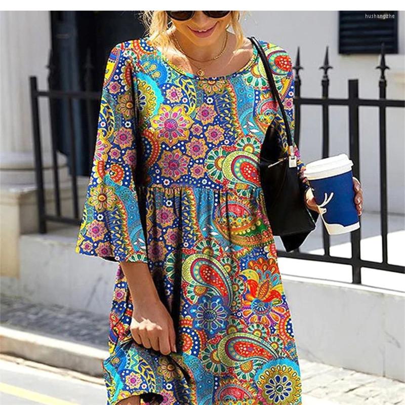 Casual Dresses Spring And Autumn Women' Long-sleeved Round Neck Fashion Temperament Retro Printed Doll Skirt Trumpet Sleeve Dress, Multi
Casual Dresses Spring And Autumn Women' Long-sleeved Round Neck Fashion Temperament Retro Printed Doll Skirt Trumpet Sleeve Dress, Multi