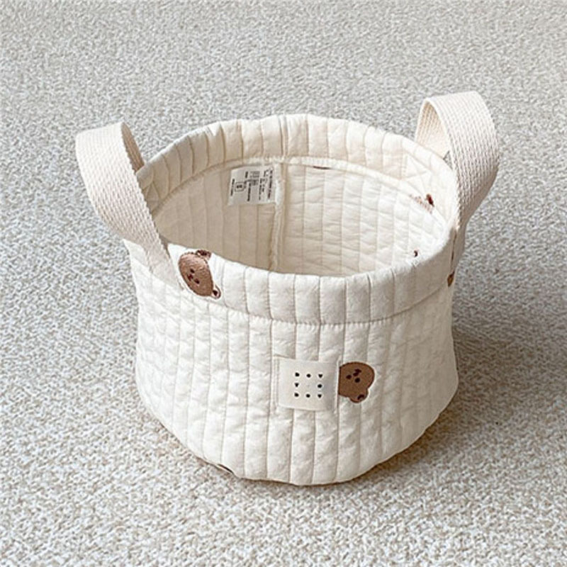 Diaper Bags Baby Cute Bear Embroidery Fashion Cart Storage Cotton Mommy 220826