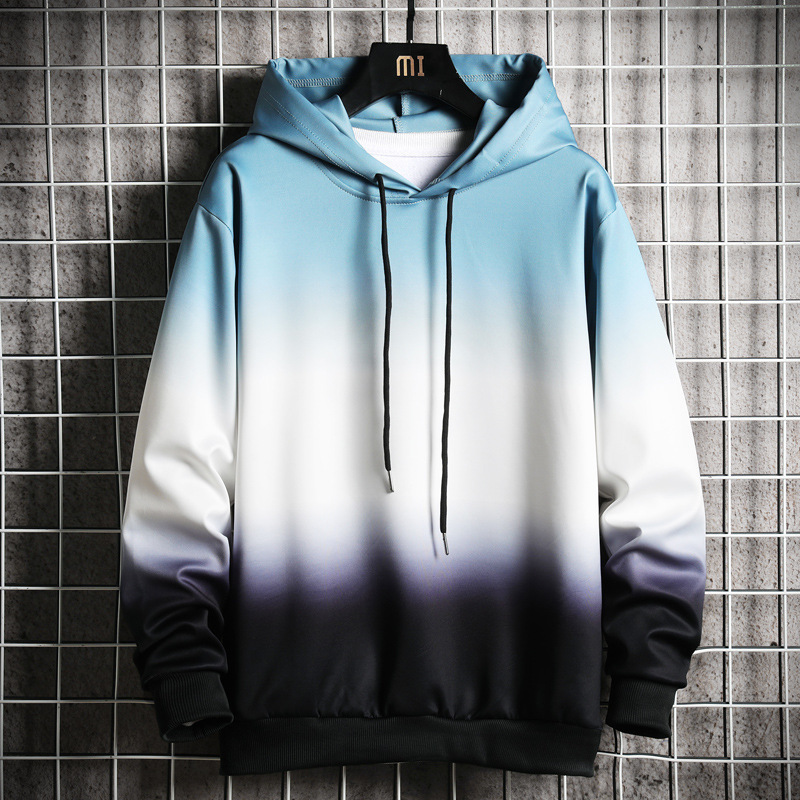 Men's Hoodies Sweatshirts Men Hoodies Harajuku Spring Men's Casual Sweatshirts Hip Hop Streetwear Male Hooded Pullover Tops Gradient Patchwo