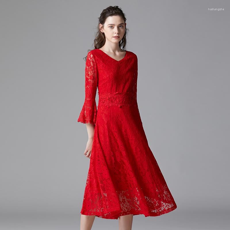 Casual Dresses Taoyizhuai Spring And Autumn Women's Red A-line Dress With Enlarged Trumpet SleevesCasual
Casual Dresses Taoyizhuai Spring And Autumn Women's Red A-line Dress With Enlarged Trumpet SleevesCasual