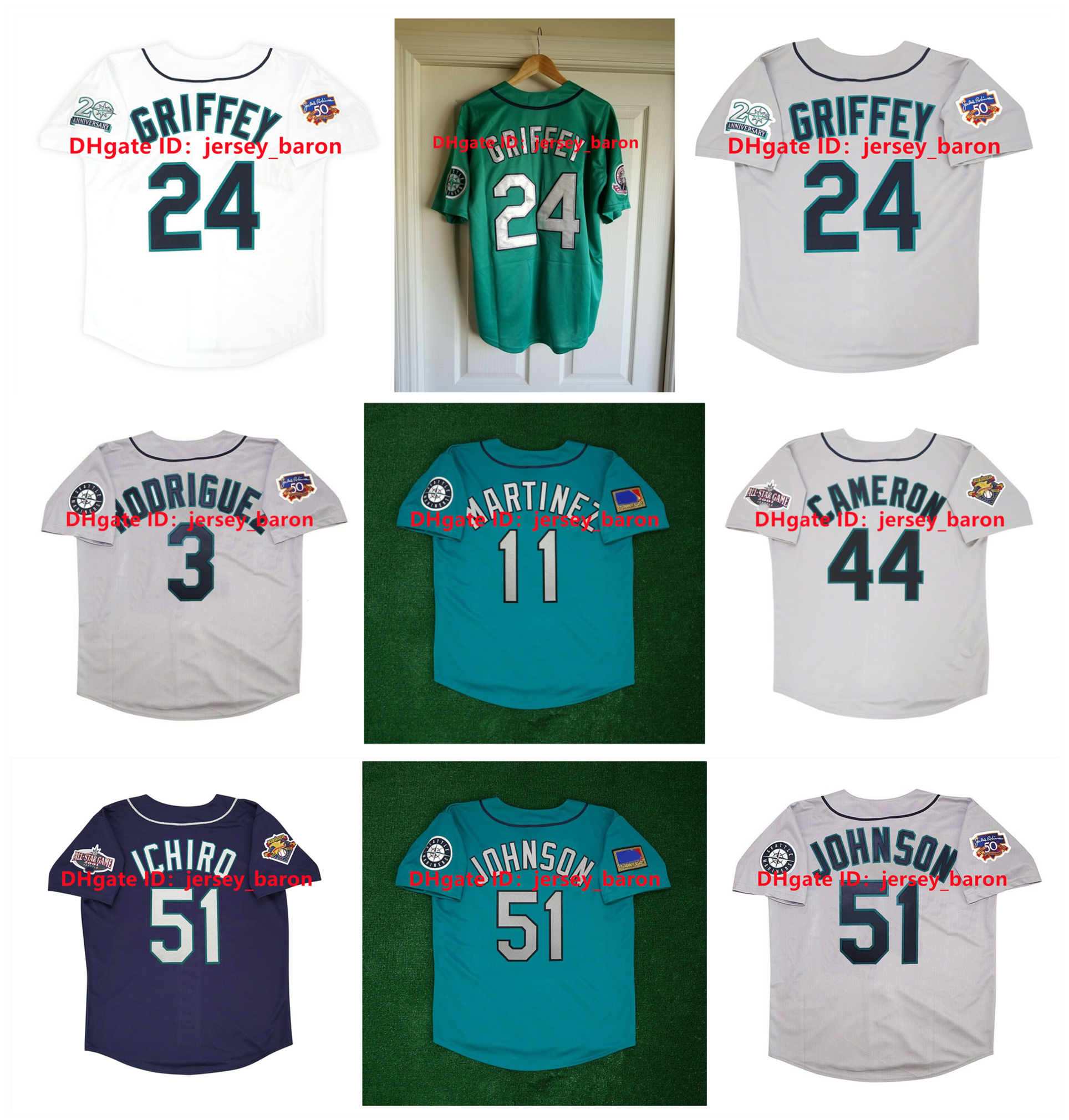 1997 Ken Griffey Jr. Baseball Jersey Randy Johnson Mariners Alex Rodrigue Edgar Martinez John Olerud Mike Cameron Jay Buhner Bret Boone Ichiro Suzuki 2001 Green Blue, As pic
1997 Ken Griffey Jr. Baseball Jersey Randy Johnson Mariners Alex Rodrigue Edgar Martinez John Olerud Mike Cameron Jay Buhner Bret Boone Ichiro Suzuki 2001 Green Blue, As pic