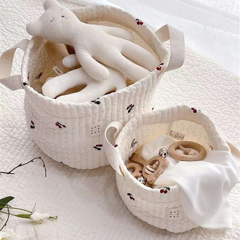 Diaper Bags Baby Cute Bear Embroidery Fashion Cart Storage Cotton Mommy 220826