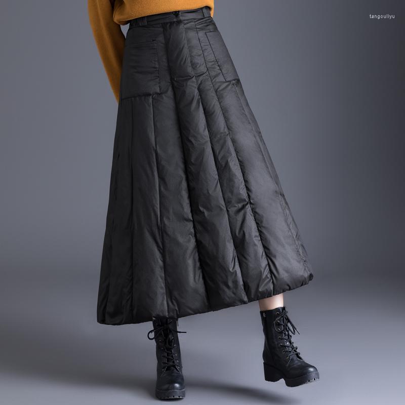 Skirts Winter 90% White Down Padded Women High Waist Ankle-Length Keep Warm A-Line Pleated Skirt PT-443, Black
Skirts Winter 90% White Down Padded Women High Waist Ankle-Length Keep Warm A-Line Pleated Skirt PT-443, Black