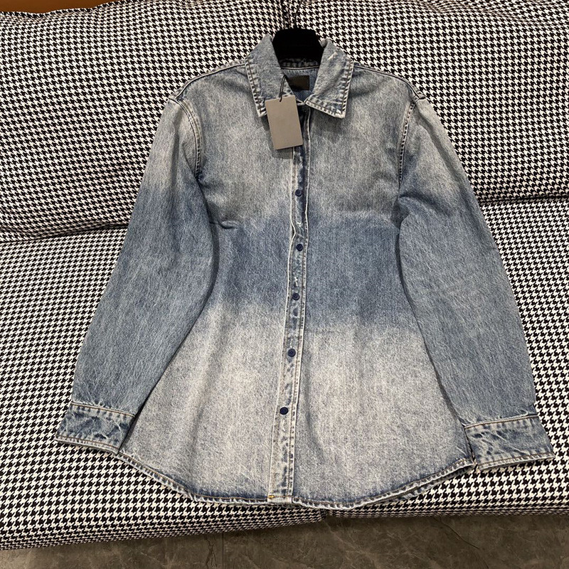 Luxury Womens Shirt Coat Designer Blue Denim Shirts INS Fashion Street Style Denim Blouse, With label##
Luxury Womens Shirt Coat Designer Blue Denim Shirts INS Fashion Street Style Denim Blouse, With label##