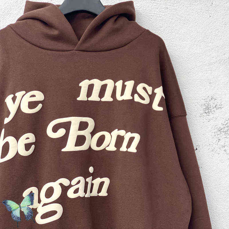 Men's Hoodies Sweatshirts Brown Foam Ye Must Be Born Again Fleece Hoodie Sweatshirt Warm Winter Men Women Dress Pullovers T220825