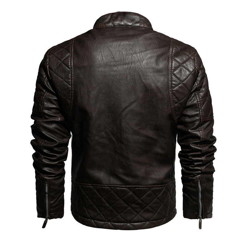 Men's Leather Faux Leather Mens Motorcycle Jacket Autumn Winter Men Faux PU Leather Jackets Casual Embroidery Biker Coat Zipper Fleece Jacket 220