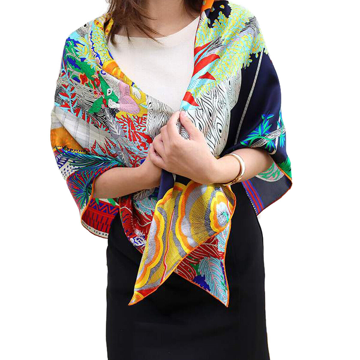 100% Silk Scarf Large Square Shawl Wraps Beach Sunscreen Cape For All Seasons
100% Silk Scarf Large Square Shawl Wraps Beach Sunscreen Cape For All Seasons
