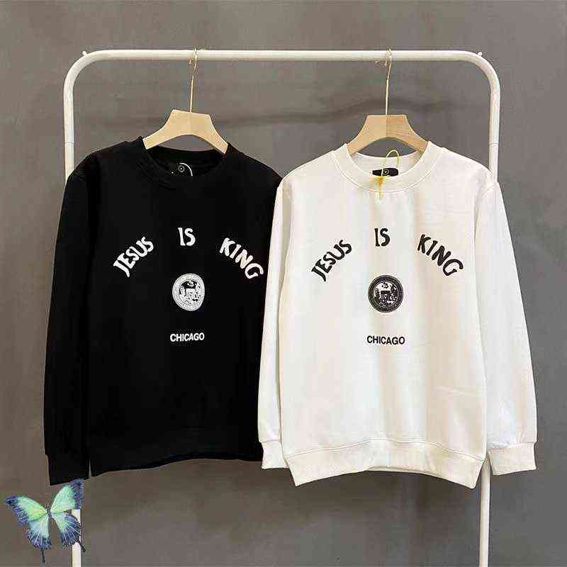 Men's Hoodies Sweatshirts Foam Print Jesus Is King Men Women High Quality Pullover Sweatshirts T220825
