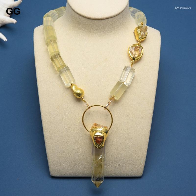 Pendant Necklaces GuaiGuai Jewelry Natural Faceted Cylinder Lemon Quartzs Gold Color Nugget Beads Citrines Necklace For WomenPendant
Pendant Necklaces GuaiGuai Jewelry Natural Faceted Cylinder Lemon Quartzs Gold Color Nugget Beads Citrines Necklace For WomenPendant