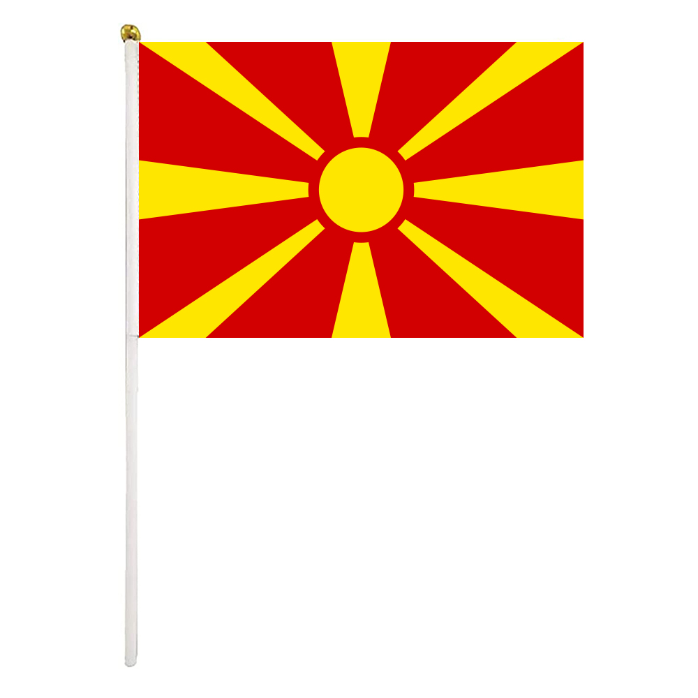 Macedonia Hand Waving Flags 14x21 cm Polyester Country Banner With Plastic Flagpoles For Parades Sports Events Festival Celebrations
Macedonia Hand Waving Flags 14x21 cm Polyester Country Banner With Plastic Flagpoles For Parades Sports Events Festival Celebrations