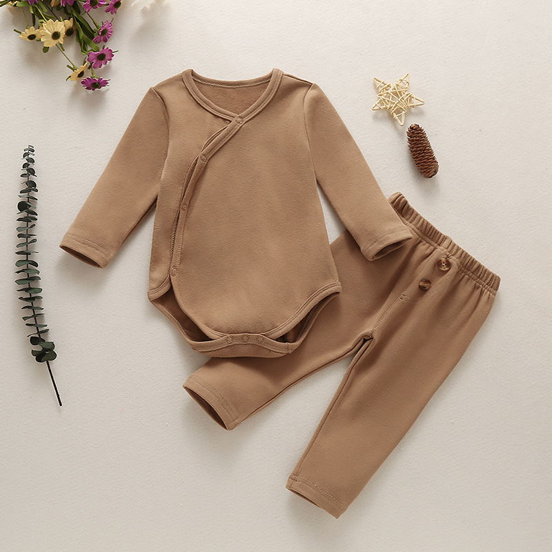 Autumn Baby Girls Clothes Sets Pajama infant cotton solid Long Sleeve Romper Tops Pants outfit, As picture
Autumn Baby Girls Clothes Sets Pajama infant cotton solid Long Sleeve Romper Tops Pants outfit, As picture