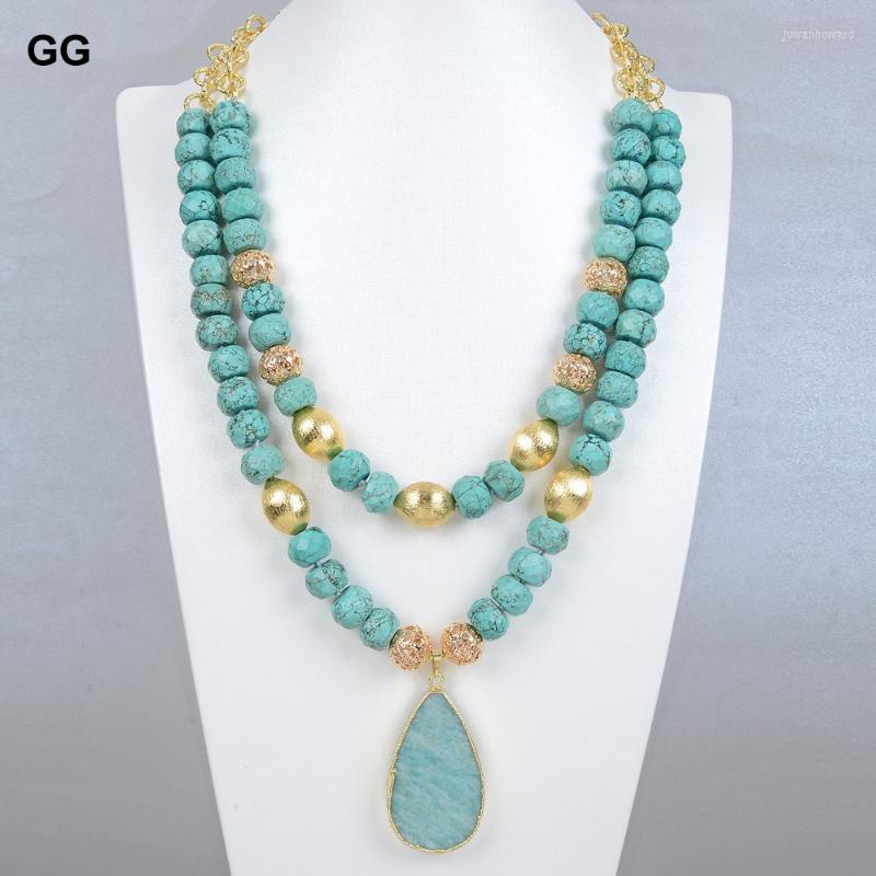 Pendant Necklaces Jewelry Natural Green Faceted Turquoises Chocker Amazonite Necklace Gold Color Plated Brushed Beads For WomenPendant
Pendant Necklaces Jewelry Natural Green Faceted Turquoises Chocker Amazonite Necklace Gold Color Plated Brushed Beads For WomenPendant