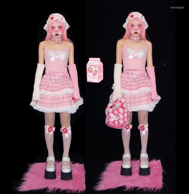 Work Dresses Cute Sweet Girls Summer Skirt 2pcs Set Strawberry Fairy Feather Sling Vest And Lace Cake Y2K Soft Suit HarajukuWork, Only top
Work Dresses Cute Sweet Girls Summer Skirt 2pcs Set Strawberry Fairy Feather Sling Vest And Lace Cake Y2K Soft Suit HarajukuWork, Only top