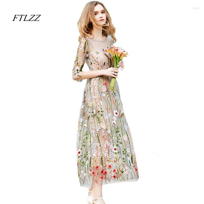 Casual Dresses Ftlzz Summer Dress Women Elegant Embroidery Floral Slim Beach Long Three Quarter Design ClothingCasual
Casual Dresses Ftlzz Summer Dress Women Elegant Embroidery Floral Slim Beach Long Three Quarter Design ClothingCasual