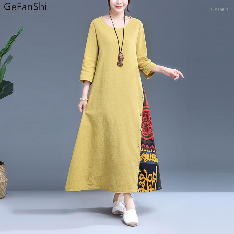 Casual Dresses Spring Autumn Vintage Patchwork O-Neck Cotton Linen Women Dress Loose Ladies Robe Fashion Clothing, Green
Casual Dresses Spring Autumn Vintage Patchwork O-Neck Cotton Linen Women Dress Loose Ladies Robe Fashion Clothing, Green