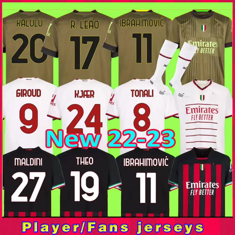 22 23 TOMORI AC Soccer Jersey DE KETELAERE IBRAHIMOVIC GIROUD KESSIE TONALI ROMAGNOLI MILANs jersey 2022 2023 CALHANOGLU REBIC football shirt men kids kits, 3rd
22 23 TOMORI AC Soccer Jersey DE KETELAERE IBRAHIMOVIC GIROUD KESSIE TONALI ROMAGNOLI MILANs jersey 2022 2023 CALHANOGLU REBIC football shirt men kids kits, 3rd