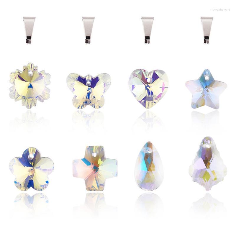 Pendant Necklaces 1Box Mixed Star Heart Cross Flower Butterfly Drop Leaf Shape Glass Pendants With 304 Stainless Steel Snap On Bails AB
Pendant Necklaces 1Box Mixed Star Heart Cross Flower Butterfly Drop Leaf Shape Glass Pendants With 304 Stainless Steel Snap On Bails AB
