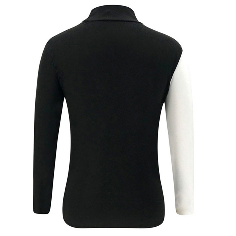 Women's Blouses Shirts Trendy Women Turtle Neck Long Sleeve Color Block Buttons Decor Pullover Blouse Spring Summer Blouse Women Long Sleeve Shir