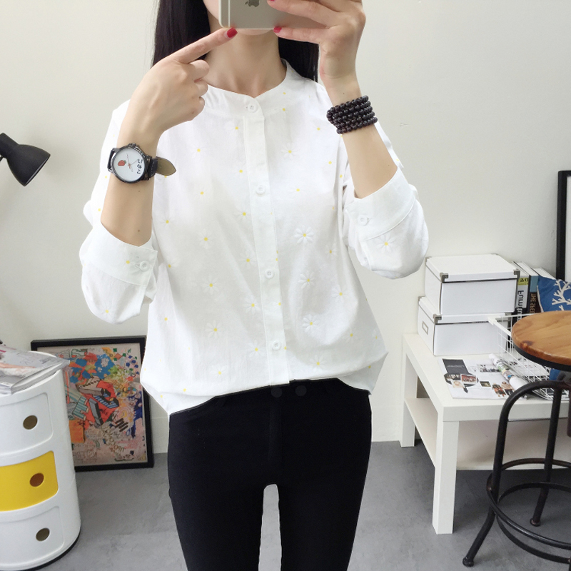 Women's Blouses Shirts Spring Summer Shirt Flower Print Long Sleeve Women Blouses Female Casual Shirts Students Fresh Chic Tunic Tops Blusas femi