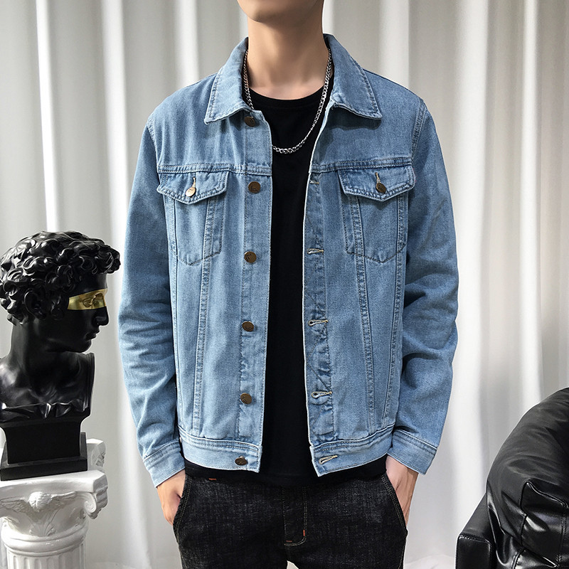 Men's Jackets Spring Autumn Men Denim Jackets Casual Solid Color Lapel Single Breasted Jeans Jacket Men Slim Fit Cotton Outwear Jackets 5xl-M 220