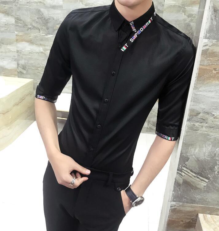 Men's Casual Shirts -3XL / Spring Men's Fashion Personality Slim Shirt Hairdresser Cropped Sleeve Neckwear Decorative, Black
Men's Casual Shirts -3XL / Spring Men's Fashion Personality Slim Shirt Hairdresser Cropped Sleeve Neckwear Decorative, Black