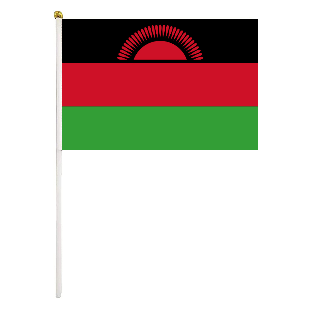 Malawi Hand Waving Flags 14x21 cm Polyester Country Banner With Plastic Flagpoles For Parades Sports Events Festival Celebrations
Malawi Hand Waving Flags 14x21 cm Polyester Country Banner With Plastic Flagpoles For Parades Sports Events Festival Celebrations