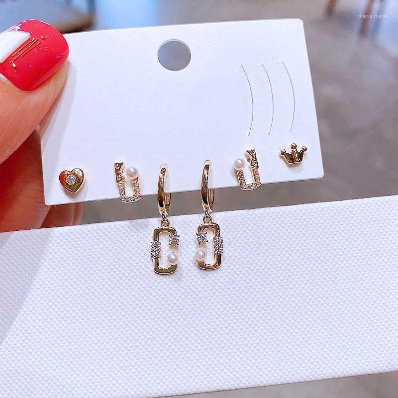 Stud Earrings Korean Fashion 3 Pairs Heart Crown Geometric For Women Gold Color Cubic Zircon SetStud
Stud Earrings Korean Fashion 3 Pairs Heart Crown Geometric For Women Gold Color Cubic Zircon SetStud