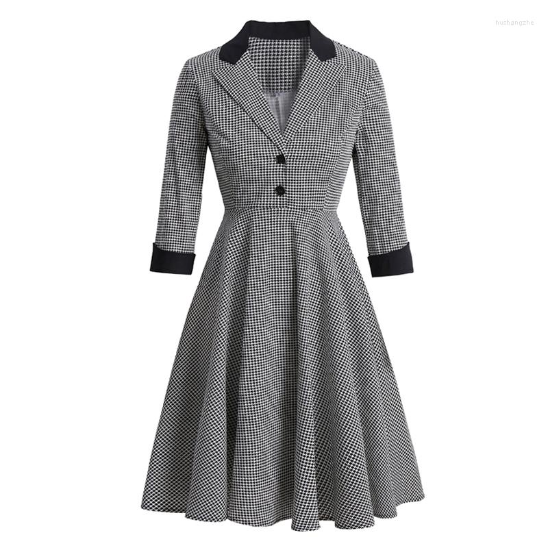 Casual Dresses Autumn Winter Houndstooth Notched Collar Button Up Dress Vintage Robe High Waist Women Clothes Elegant Female A-Line Pinup, Houndstooth dress
Casual Dresses Autumn Winter Houndstooth Notched Collar Button Up Dress Vintage Robe High Waist Women Clothes Elegant Female A-Line Pinup, Houndstooth dress