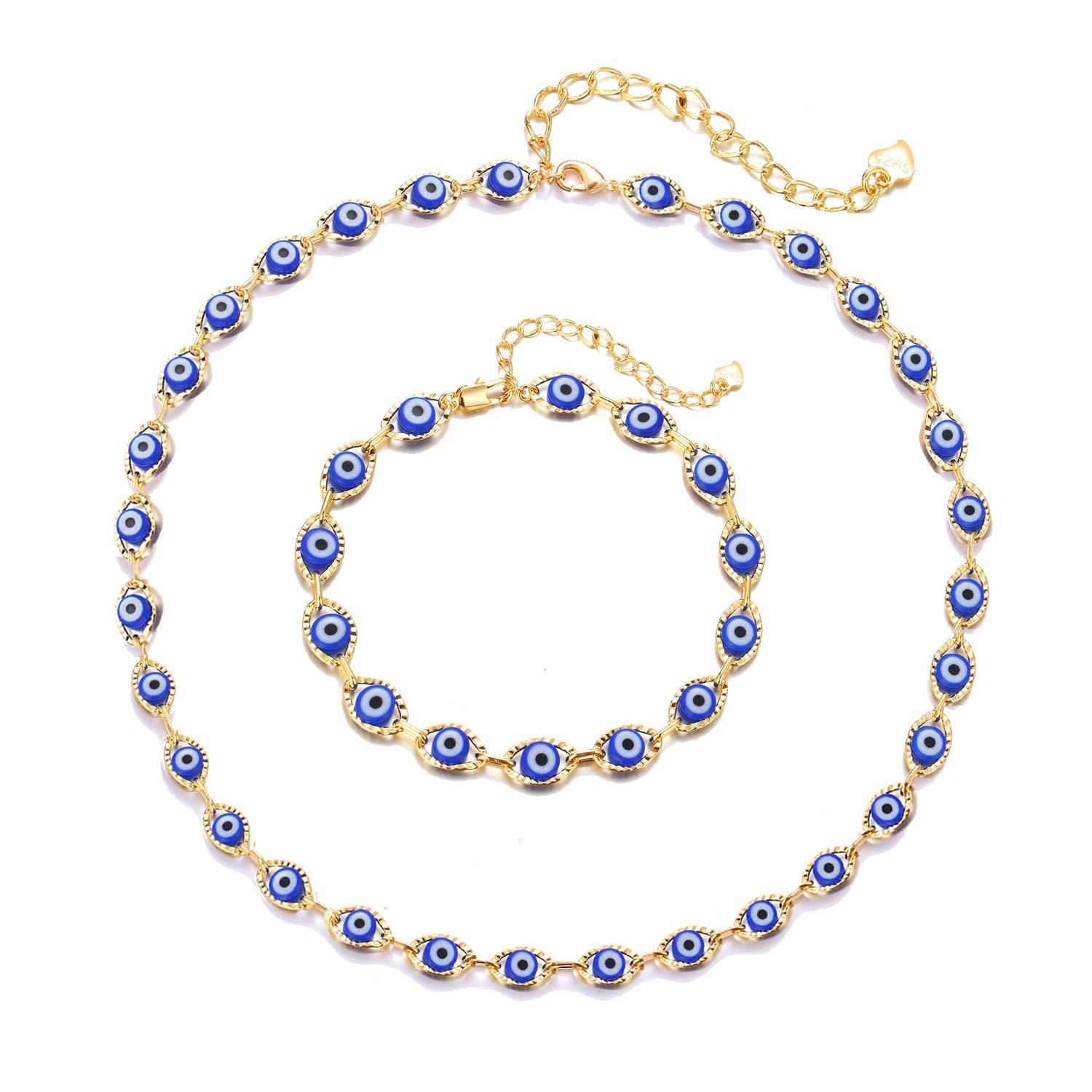 Necklace Beaded Necklaces Evil Eye Choker And Bracelet Set For Women Blue Bracelets Girls ammso
Necklace Beaded Necklaces Evil Eye Choker And Bracelet Set For Women Blue Bracelets Girls ammso