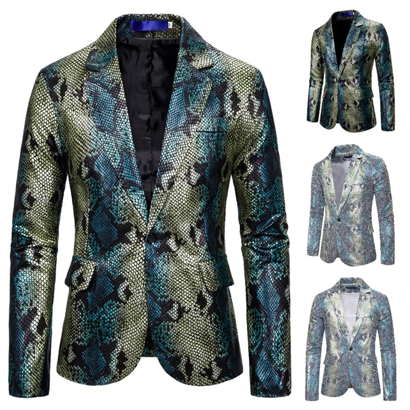 Men' Suits Blazers High Quality Men' Neptune Fish Scale Print Blazer Men Personality Slim One Button Blazer Jacket Party Stage Dress 220826, Green
Men' Suits Blazers High Quality Men' Neptune Fish Scale Print Blazer Men Personality Slim One Button Blazer Jacket Party Stage Dress 220826, Green