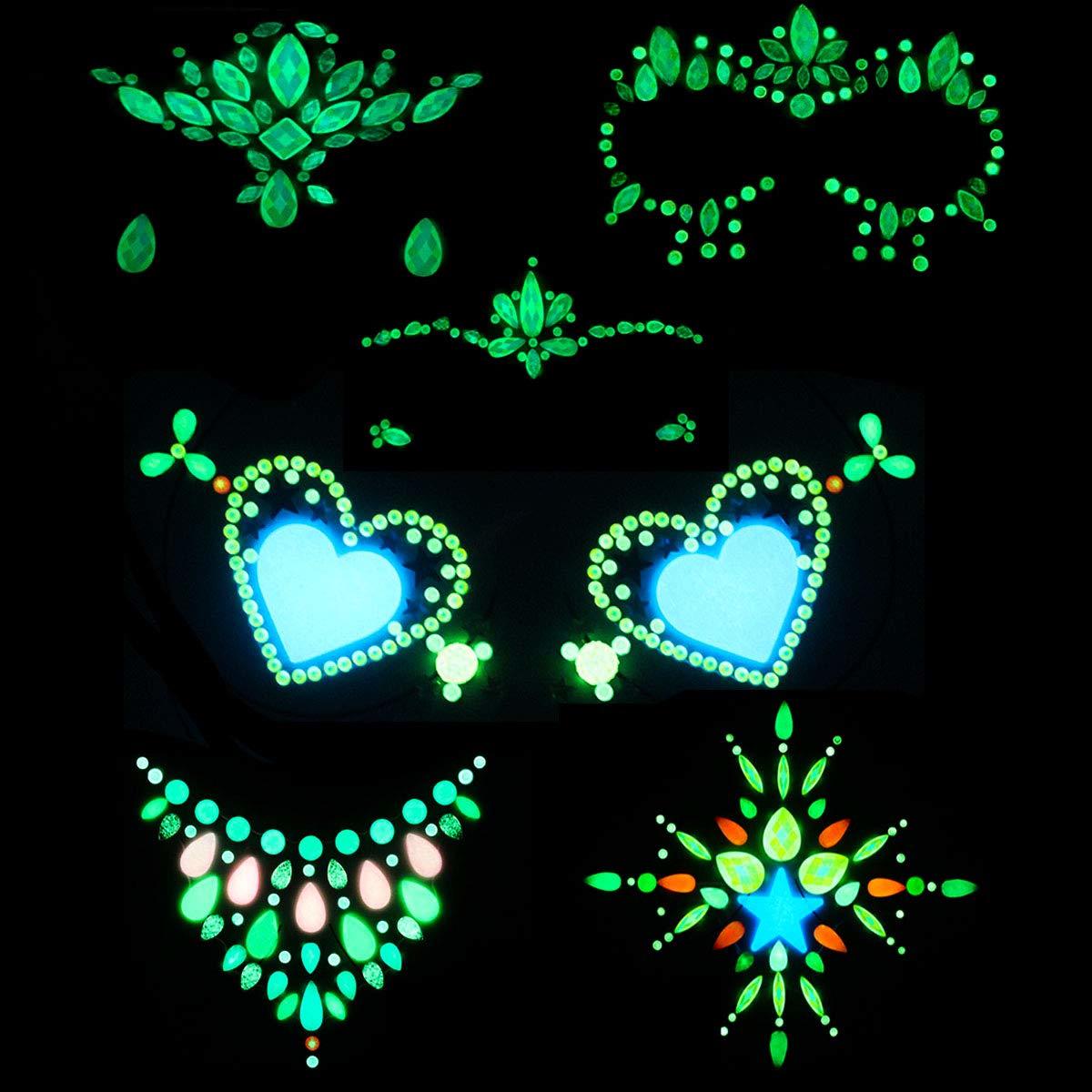 Temporary Tattoos 6sets Noctilucent Face Gems Body Stickers Glow In The Dark Lumino Jewels Fluorescent Tattoo Crystals Rhinestone Sti amgYI
Temporary Tattoos 6sets Noctilucent Face Gems Body Stickers Glow In The Dark Lumino Jewels Fluorescent Tattoo Crystals Rhinestone Sti amgYI