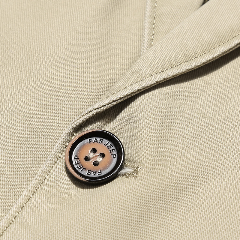 Men's Suits Blazers 100% Cotton Men Suit Jacket Buttons Pockets Khaki Green Black Casual Street Wear Spring Autumn Male Outwear Slim Man Blazer 2