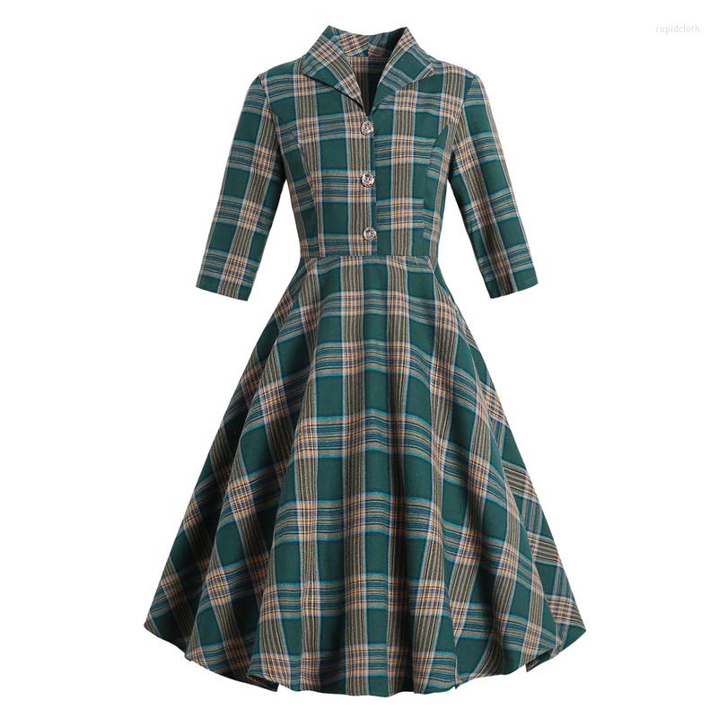 Casual Dresses Turn-down Collar Button Up Green Plaid Autumn Fall Clothes For Women Robe Vintage Elegant 50s Hepburn Retro Swing DressCasual, Green plaid dress
Casual Dresses Turn-down Collar Button Up Green Plaid Autumn Fall Clothes For Women Robe Vintage Elegant 50s Hepburn Retro Swing DressCasual, Green plaid dress