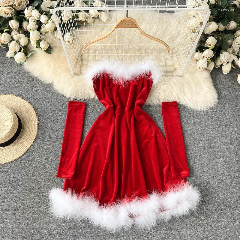 Casual Dresses FMFSSOM Strapless Fur Collar Christmas Red Mini Dress For Women 2022 Spring Sexy Slash Neck Three Quarter Beige Lady, White
Casual Dresses FMFSSOM Strapless Fur Collar Christmas Red Mini Dress For Women 2022 Spring Sexy Slash Neck Three Quarter Beige Lady, White