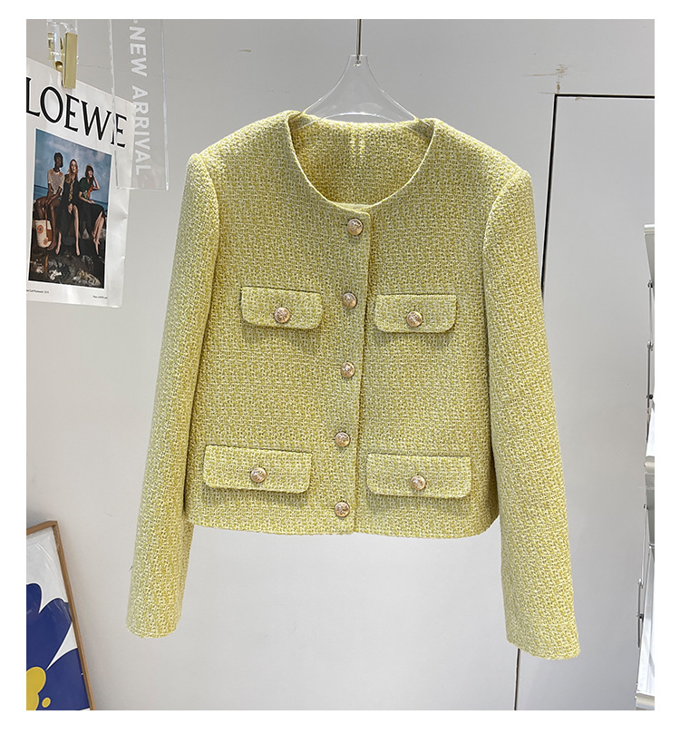 2022 Autumn Round Neck Tweed Panelled Jacket Green Solid Color Long Sleeve Single-Breasted Buttons Jackets Coat Short Outwear 22G186250
2022 Autumn Round Neck Tweed Panelled Jacket Green Solid Color Long Sleeve Single-Breasted Buttons Jackets Coat Short Outwear 22G186250
