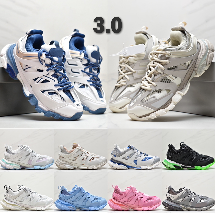 Luxury Designer Sneakers Track 3 3.0 Triple White Black Sneakers Leather Trainer Clear Sole Mens Womens Platform Casual Shoes Trainers, #04 white blue
Luxury Designer Sneakers Track 3 3.0 Triple White Black Sneakers Leather Trainer Clear Sole Mens Womens Platform Casual Shoes Trainers, #04 white blue