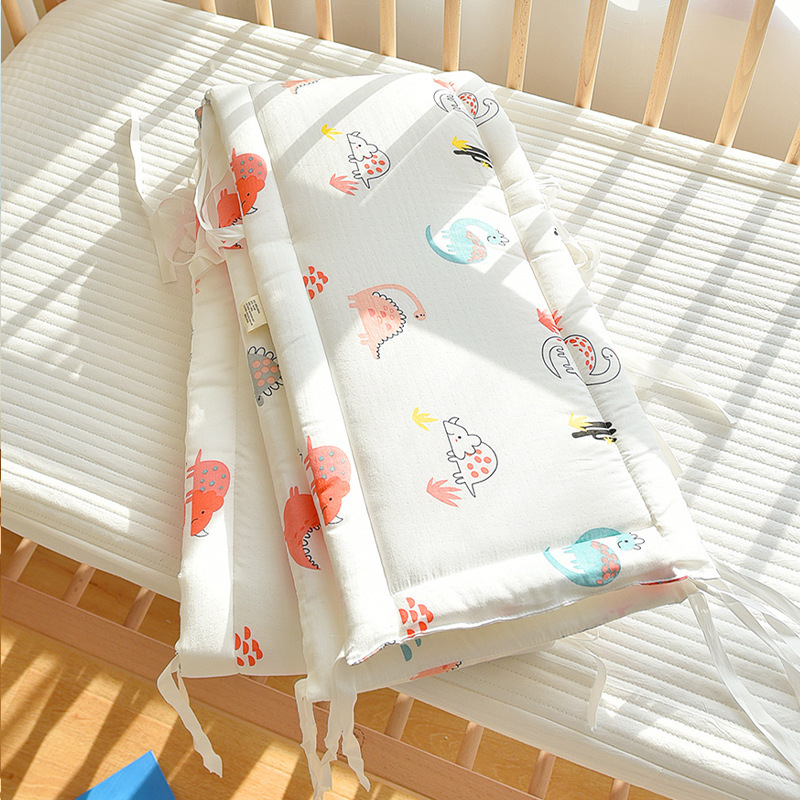 Bed Rails 28x200cm Cartoon Baby Crib Bumper Cotton Crib Around Cushion Cot Protector born Room Bedding Decor Breathable Cot Bumpers 220826